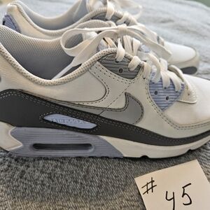 Nike Air Max White and Light Gray Shoes